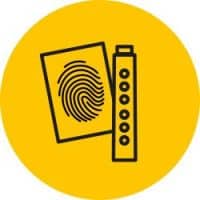 Icon mit einer Klarinette und einem Fingerabdruck