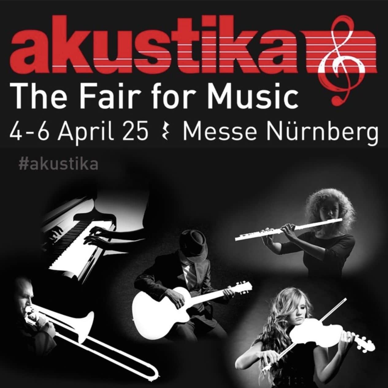 Flyer für die akustika Messe 2025