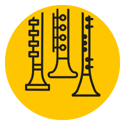 Icon mit drei verschiedenen Klarinetten